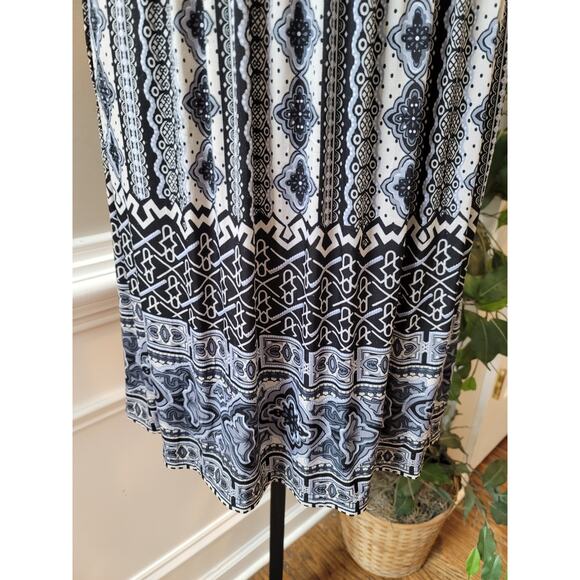 Cristinalove Dress Women Small Black White Printed V Neck Casual - Picture 5 of 11